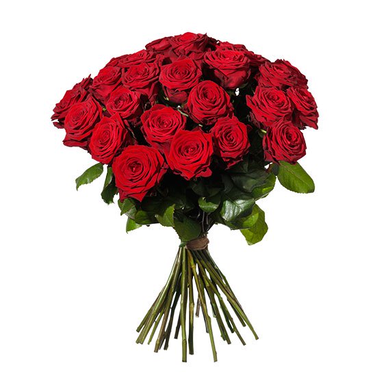 Bukett med 30 röda rosor. Beställ hos Interflora!